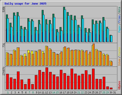 Daily usage for June 2025