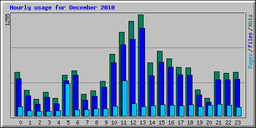Hourly usage for December 2010