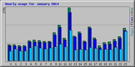 Hourly usage for January 2014
