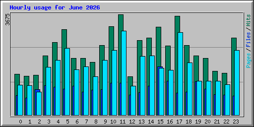 Hourly usage for June 2026